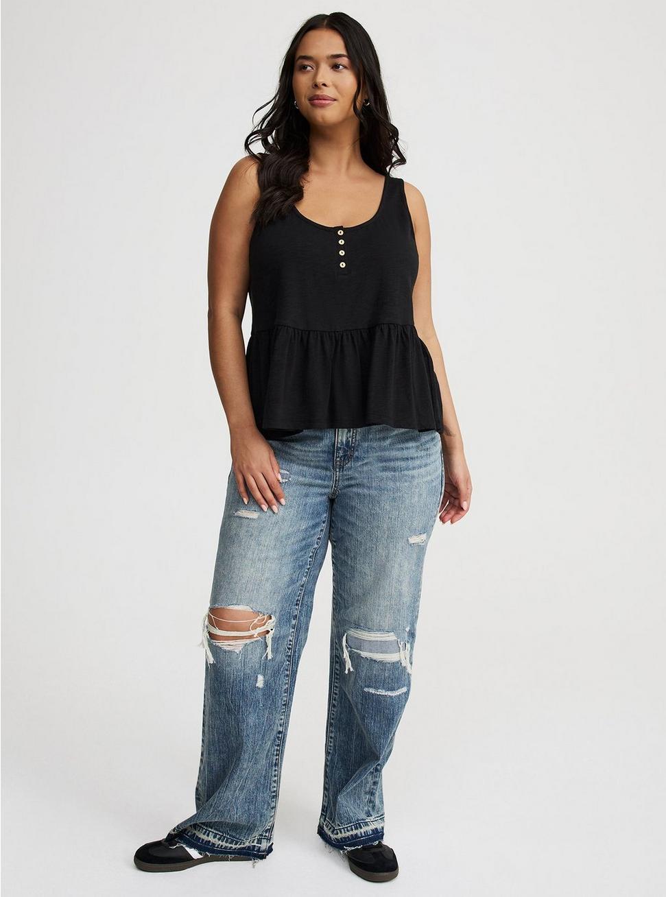 Babydoll Henley Top Product Image