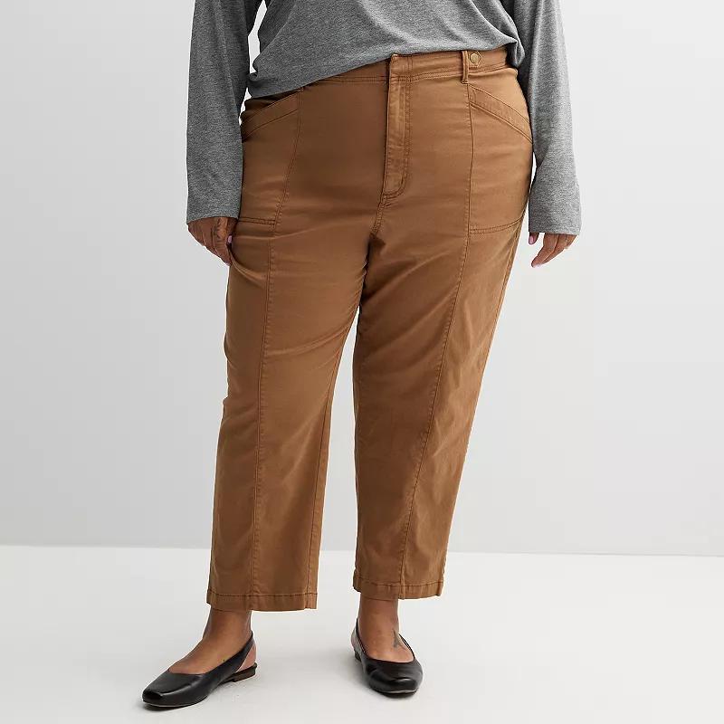 Plus Size Sonoma Goods For Life® Twill Utility Pants, Women's, Size: 4XL, Manolo Green Product Image