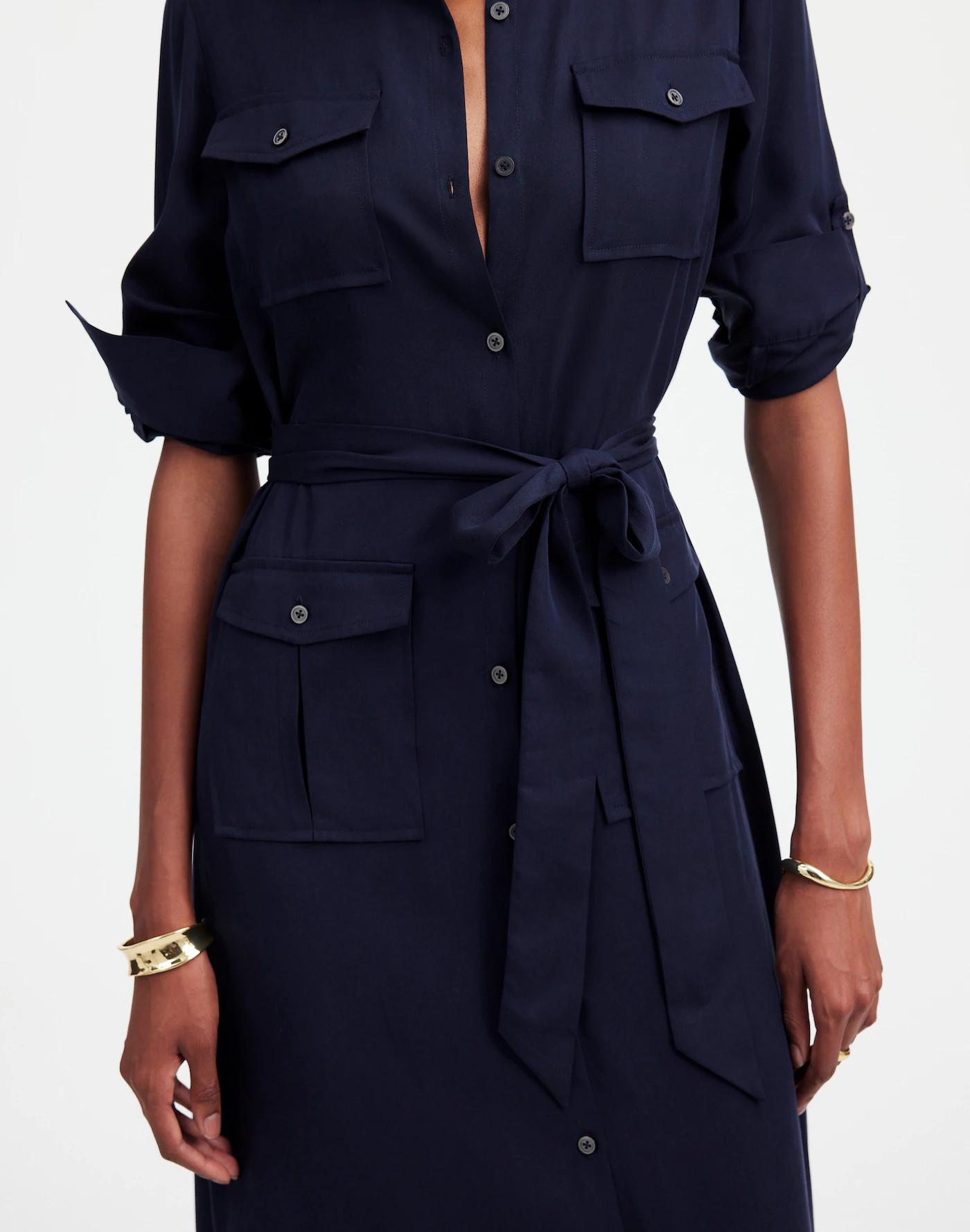 Utility Tie-Waist Maxi Shirtdress Product Image
