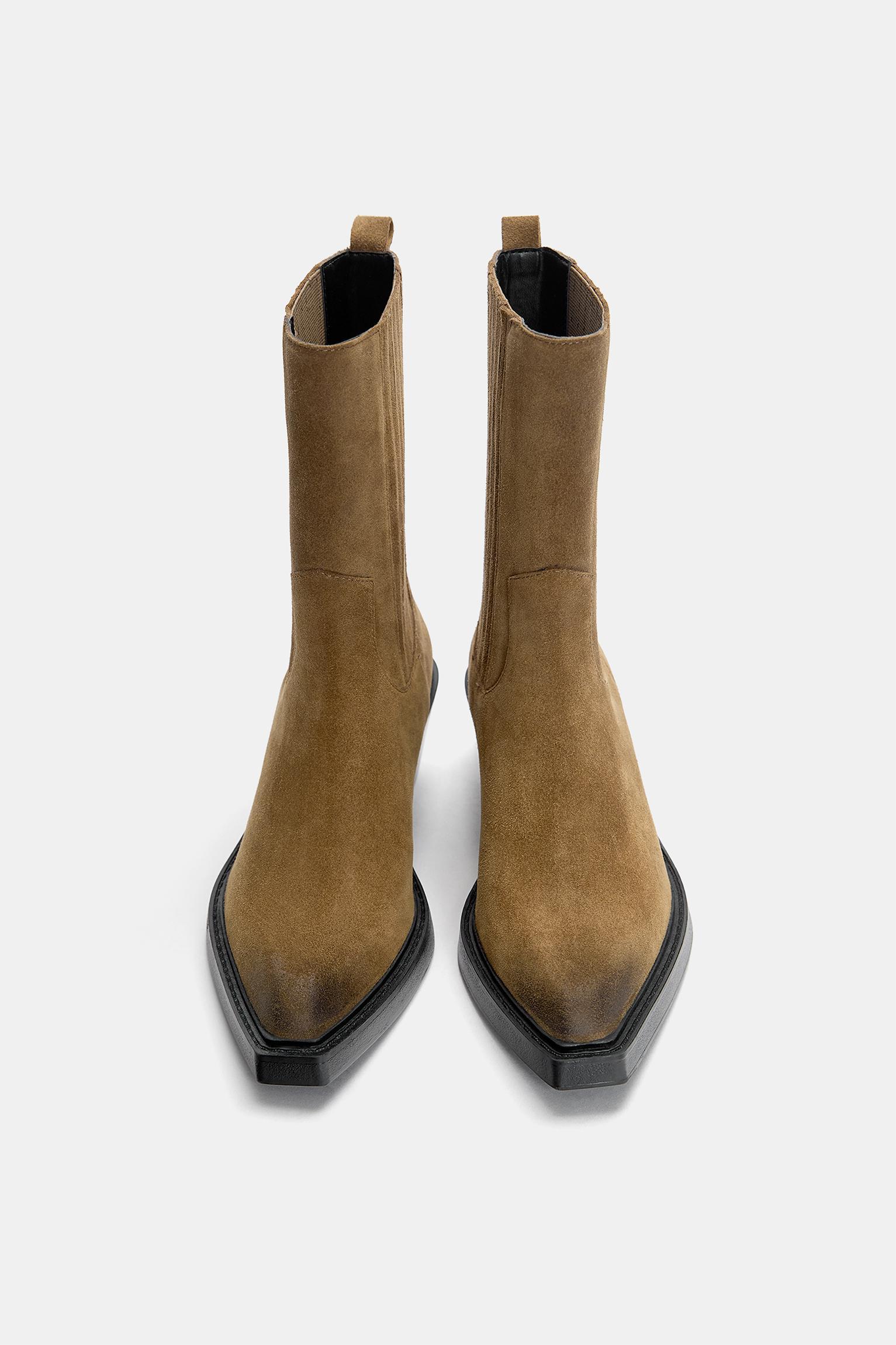 Leather cowboy ankle boots Product Image