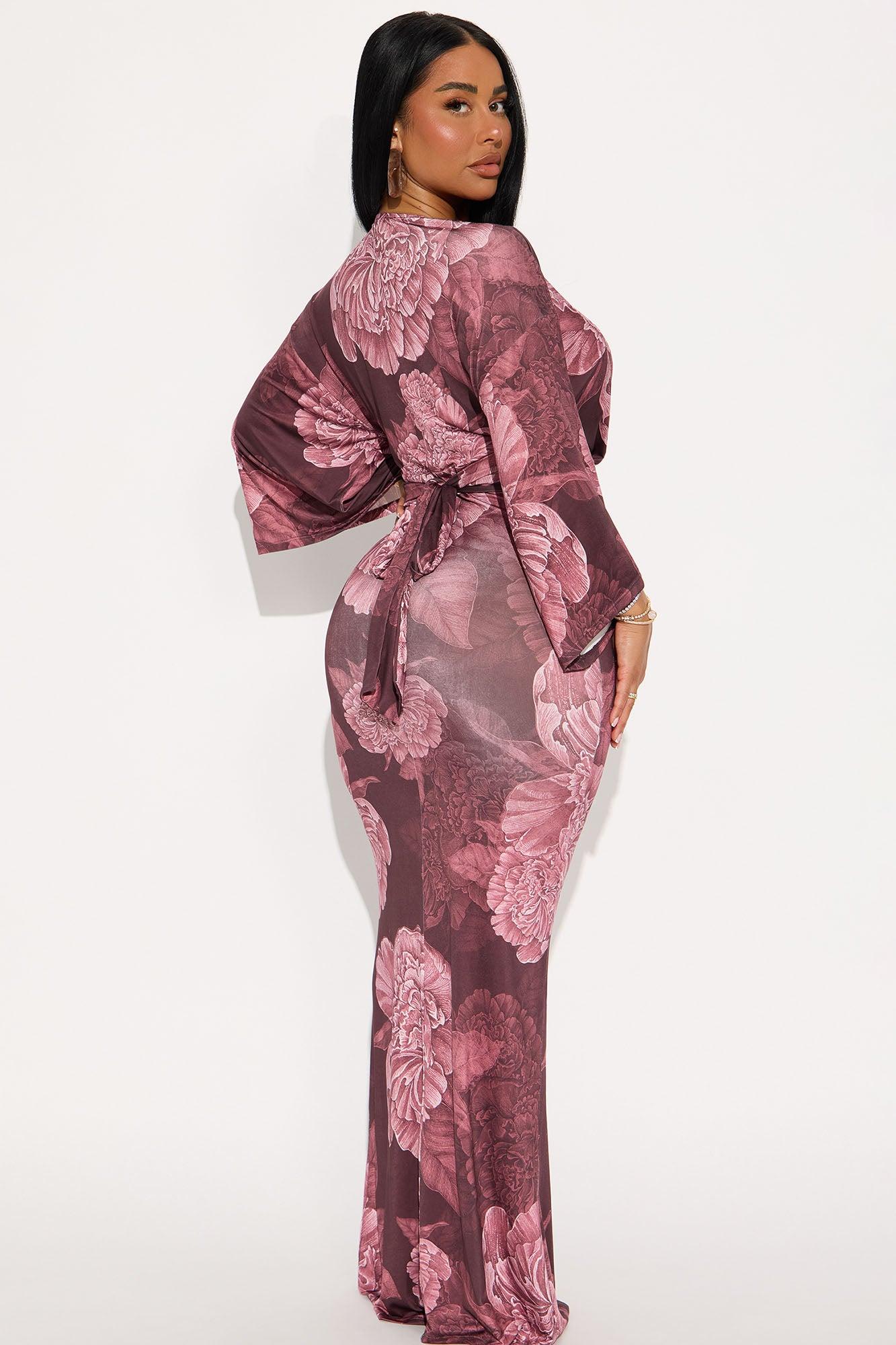 Maisie Floral Maxi Dress - Mauve/combo Female Product Image