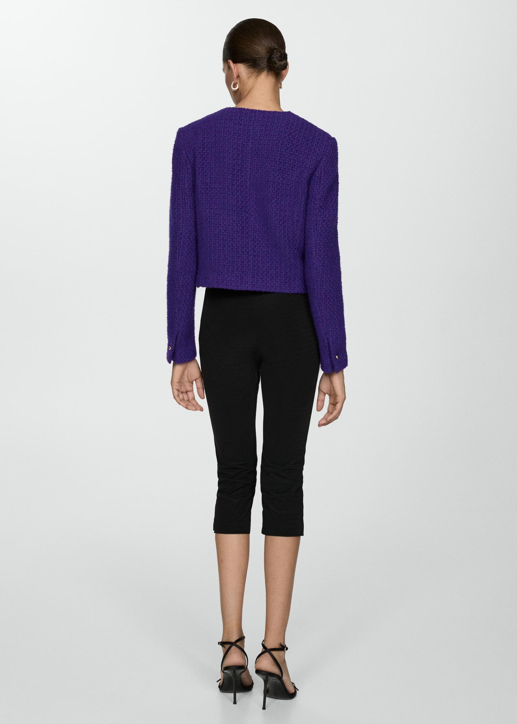 V-neck tweed jacket - Women | MANGO USA Product Image