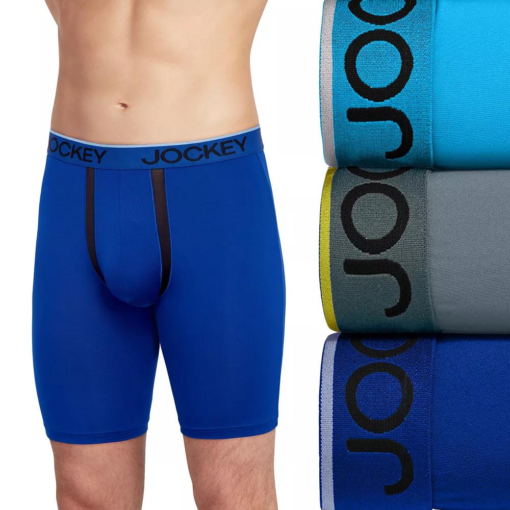 Men's Jockey 3-Pack Chafe-Proof Pouch Microfiber 8.5" Long Leg Boxer Briefs,  Product Image