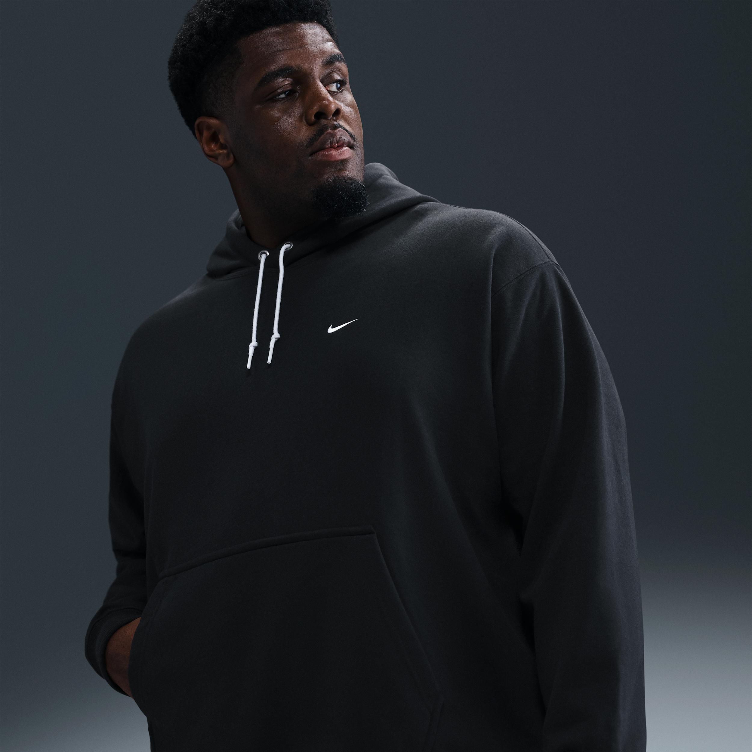 Nike Mens Solo Swoosh French Terry Pullover Hoodie | DX0813-010 Product Image