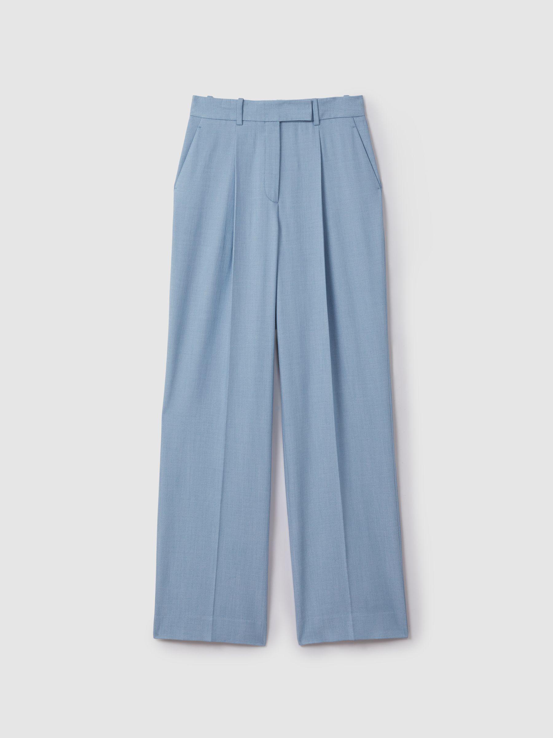 Petite Wide Leg Suit Trousers with TENCEL™ Fibers in Blue Product Image