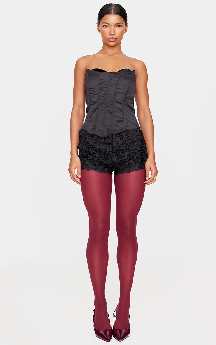  Black Rose Organza Panties Hot Pants Product Image