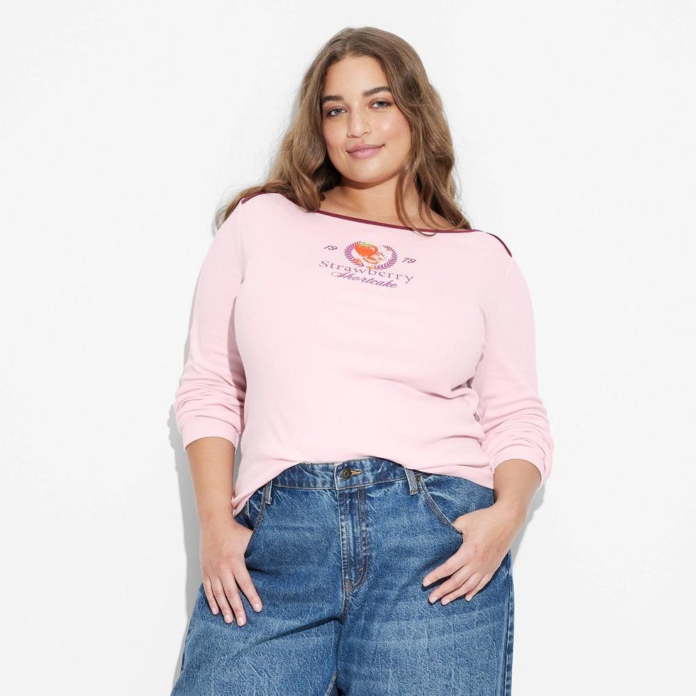 Women's Strawberry Shortcake Long Sleeve Graphic T-Shirt - Light Product Image