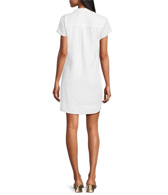 Tommy Bahama Linen Blend Johnny Collar Short Sleeve Side Pocket Shirt Dress Product Image