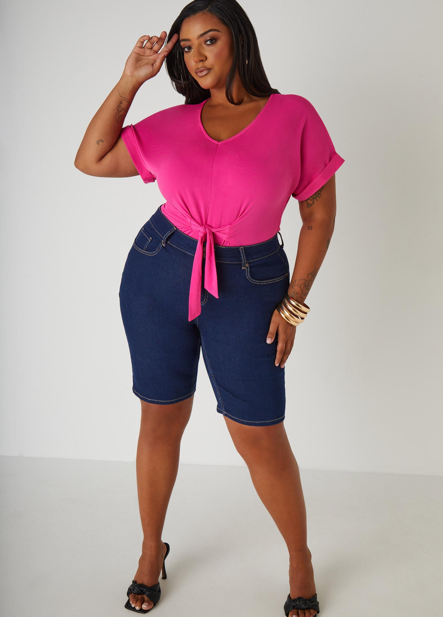 Tie Front Stretch Knit Top Product Image