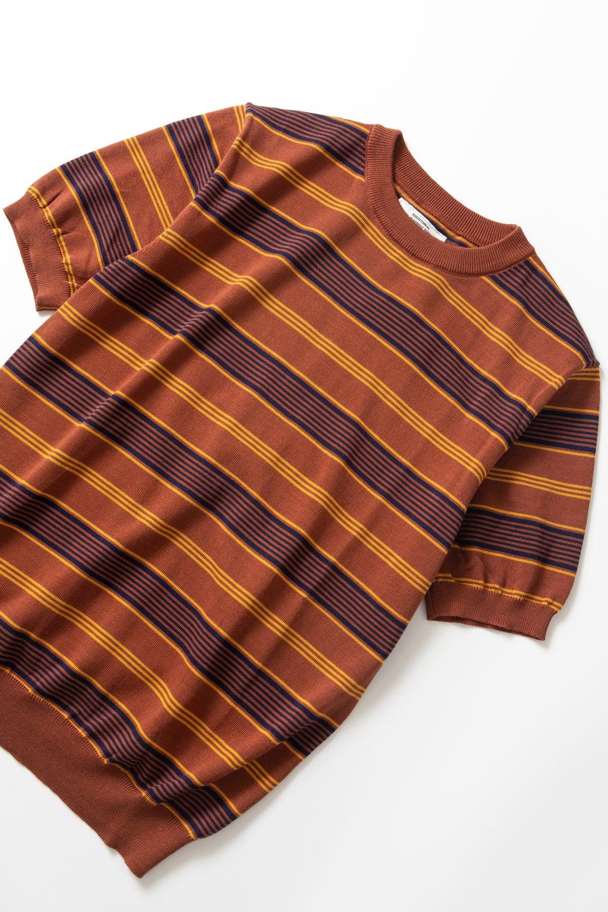 Okonkwo MFG - 50's Knitted Striped Shirt - Brown Product Image
