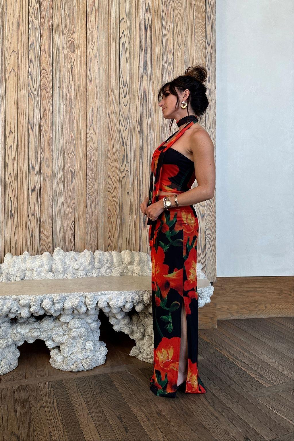 Amour Floral Strapless Scarf Top Product Image