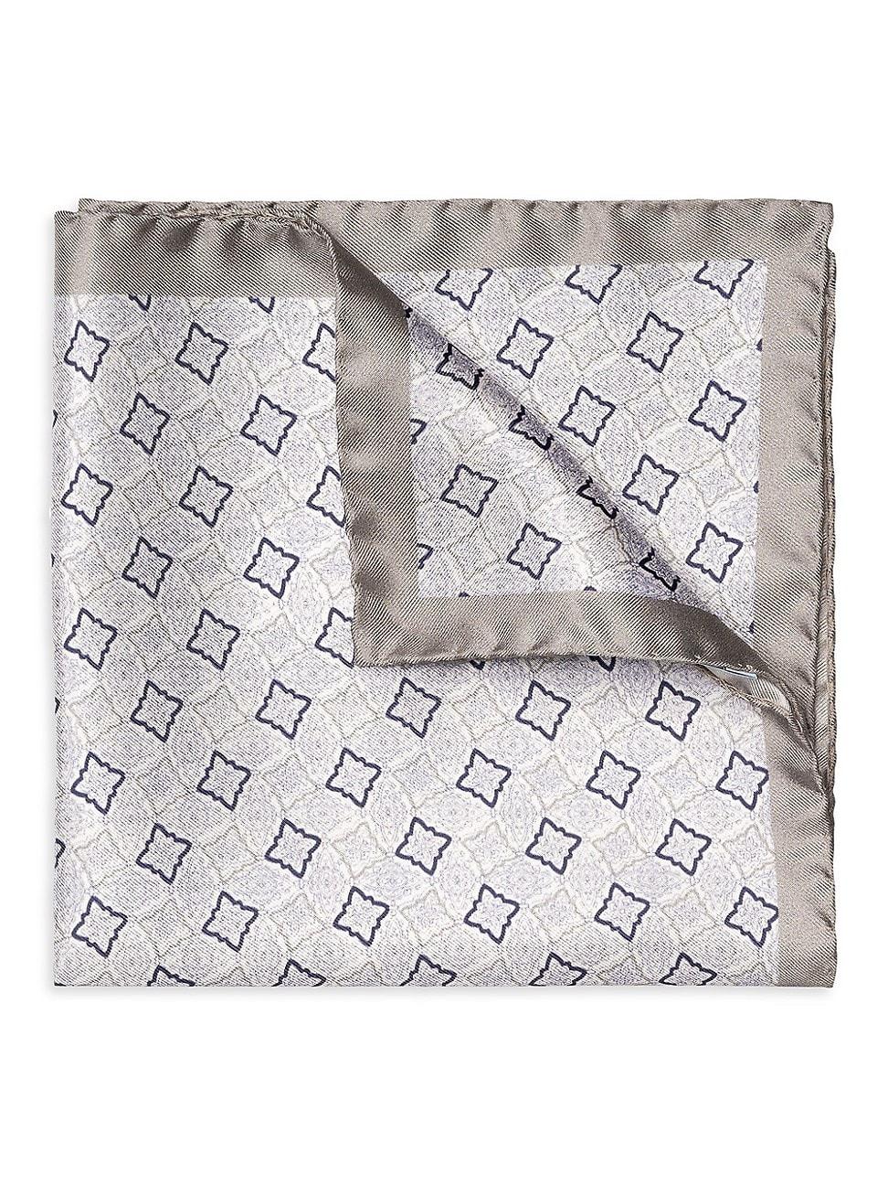 Mens Geometric Silk Pocket Square Product Image