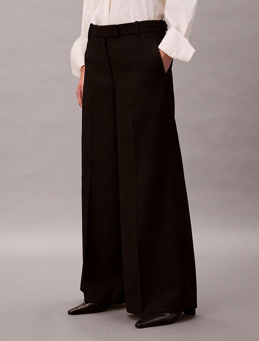 Wool Gabardine Wide Leg Trouser Product Image