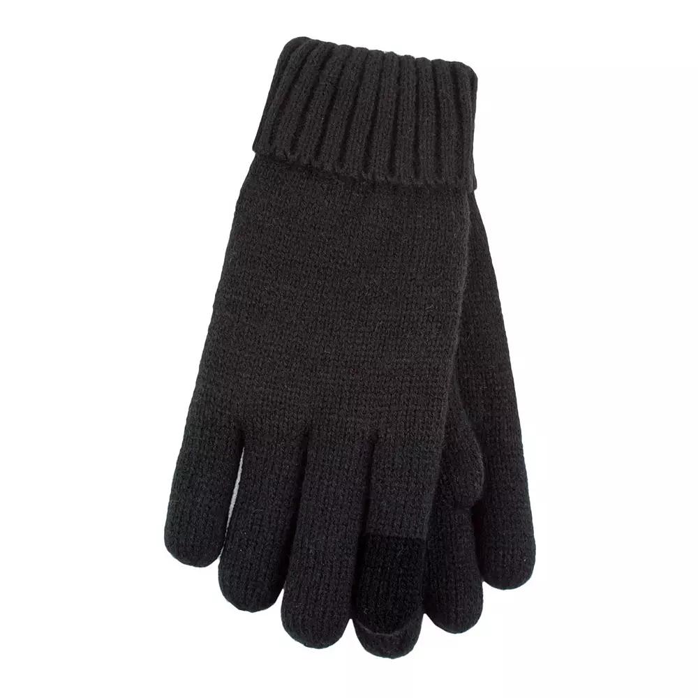 Women's Heat Holders Heatweaver Flat Knit Touchscreen Gloves, Size: Small-Medium, Black Product Image