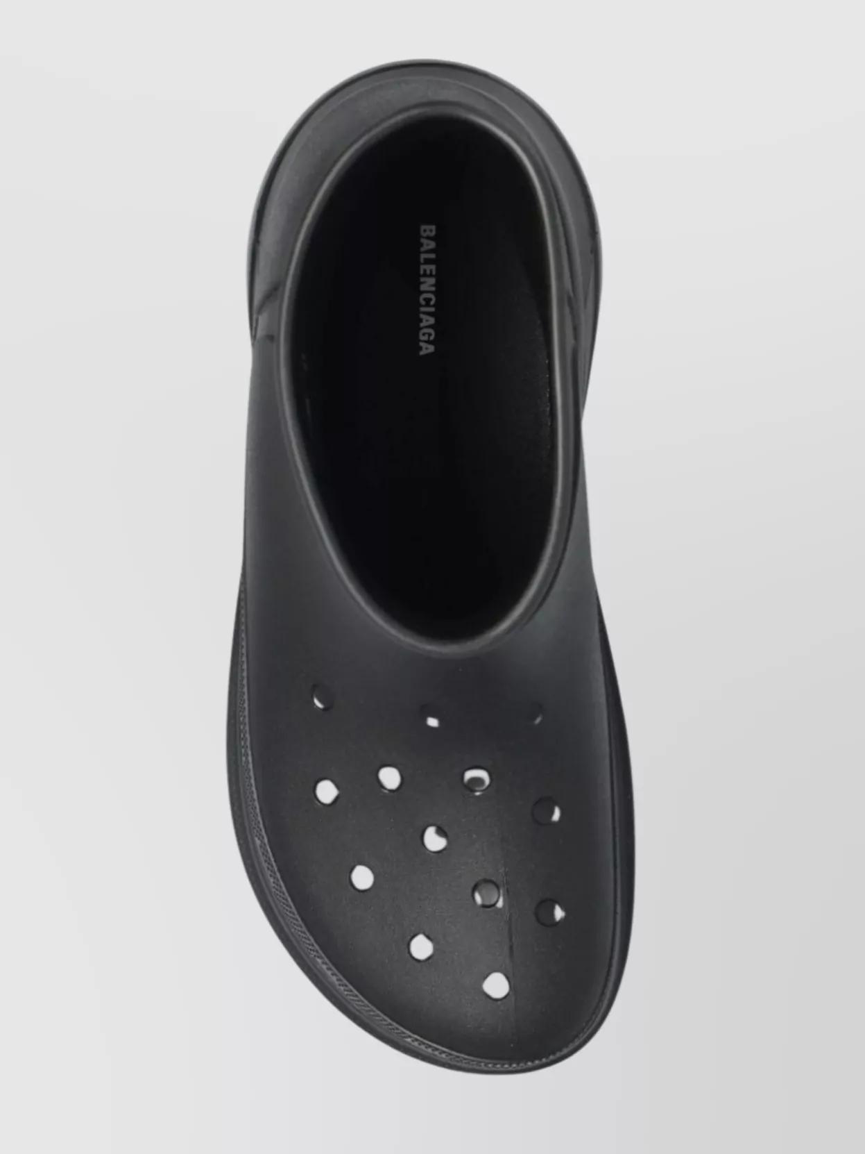 BALENCIAGA Black Crocs Edition Rubber Boots In 1000 Product Image