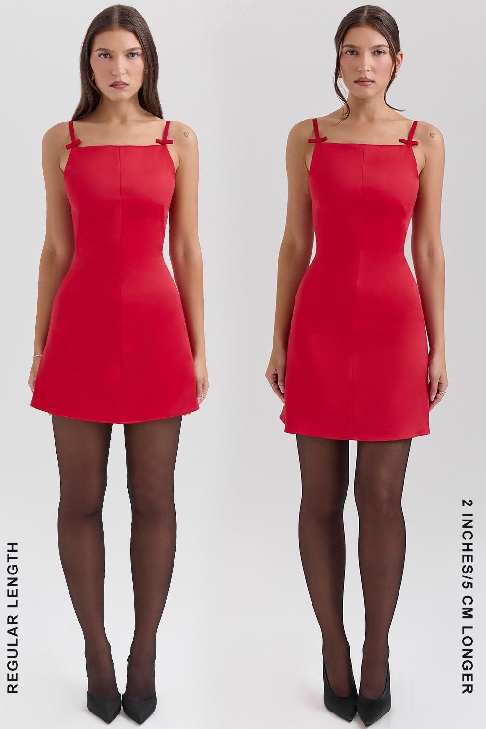 Dainty  scarlet square neck a-line mini dress - sale Product Image