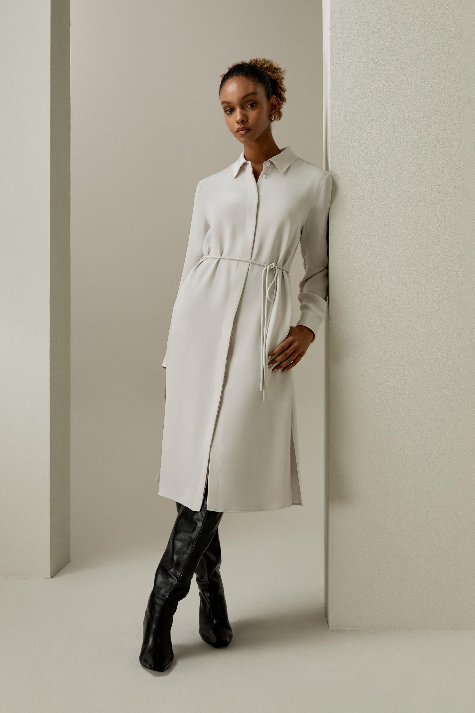 Rope Tie Plain Drape Dress Product Image