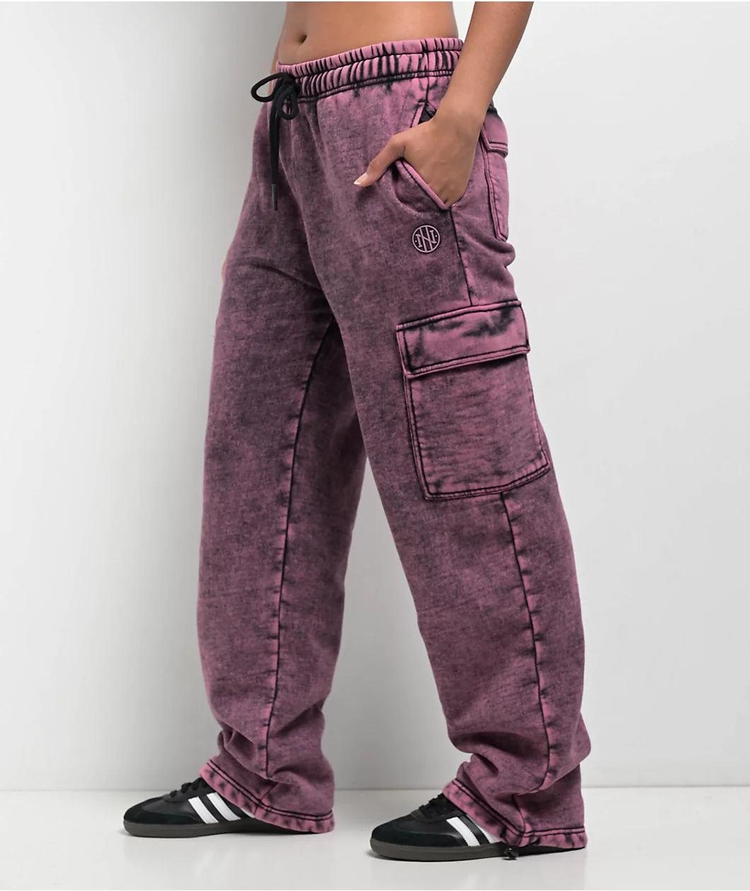 Ninth Hall Fundamentals Koa Purple Wash Relaxed Cargo Sweatpants Product Image