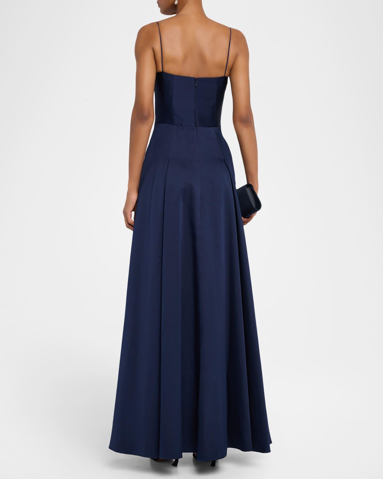 Empire-Waist Sleeveless Taffeta Godet Gown Product Image