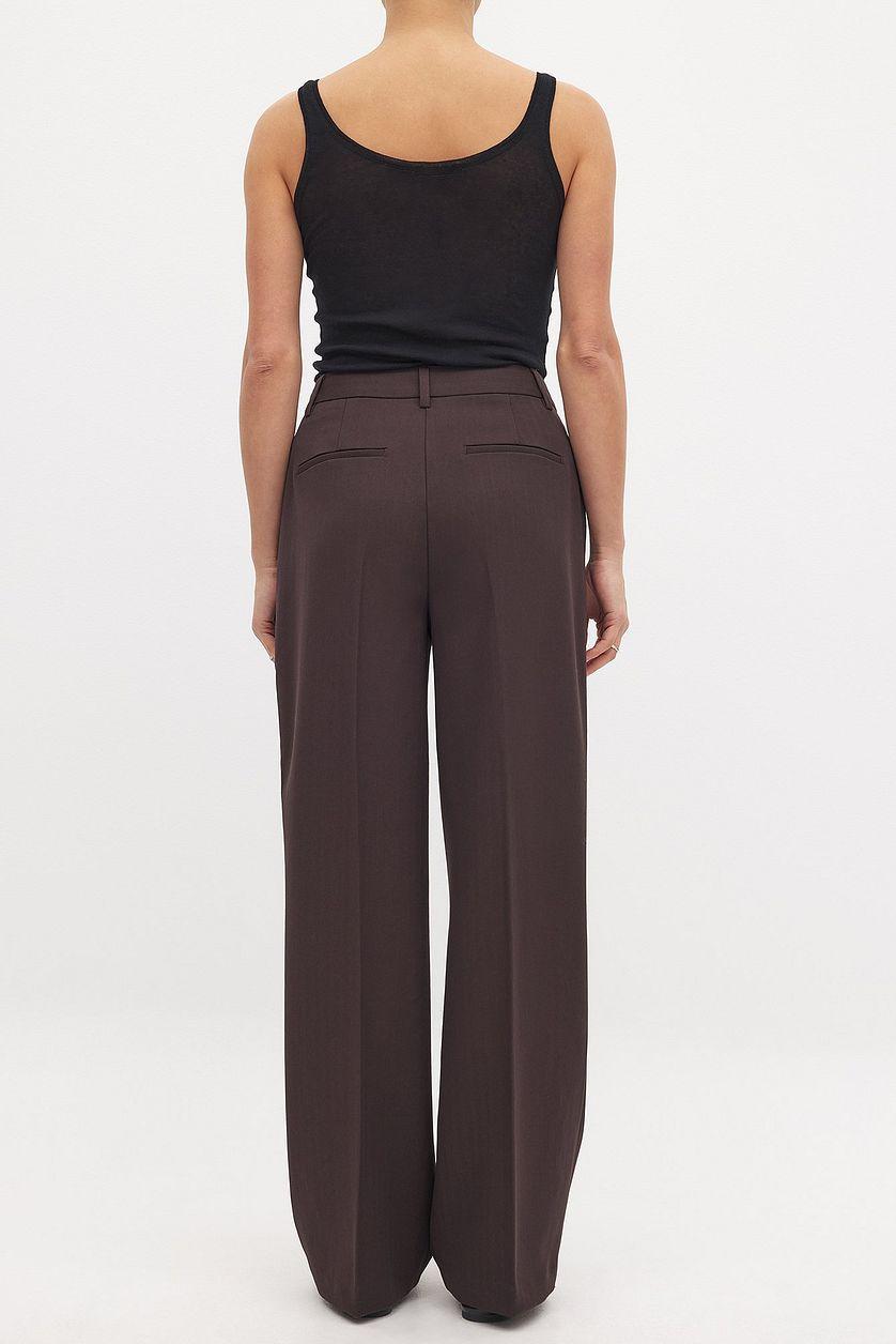 Wide High Waist Suit Pants Product Image