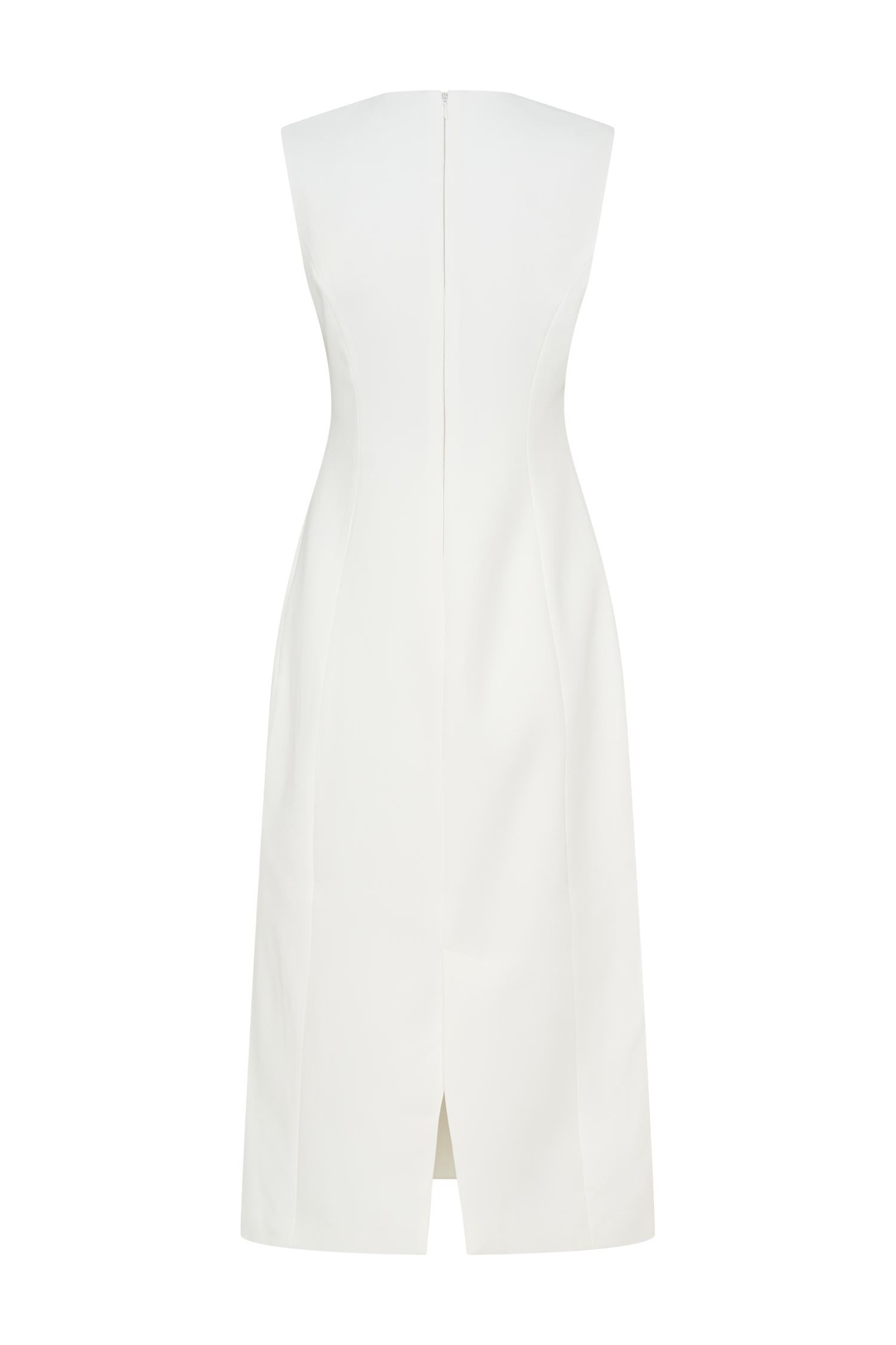 Audrine Suiting Sleeveless Midi Dress - Ivory Product Image