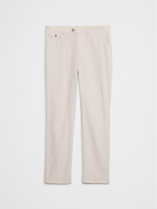 Slim-Straight Linen-Blend Trouser Product Image