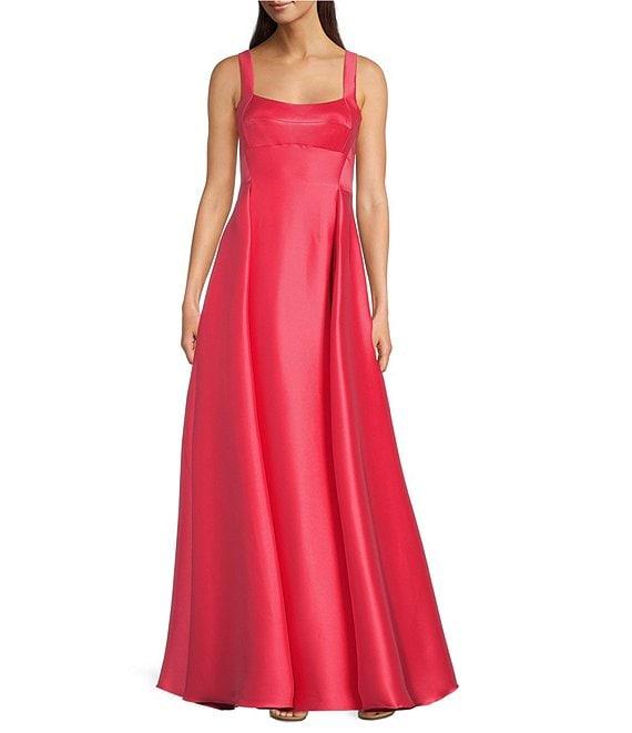 Alex Marie Andreina Stretch Mikado Scoop Neck Sleeveless Gown Product Image