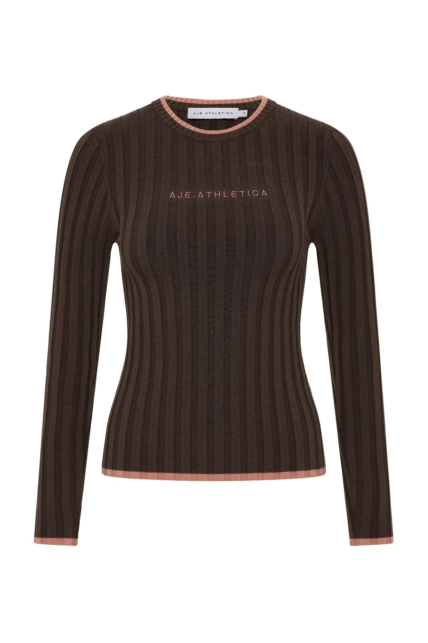Long Sleeve Rib Knit Top 438 Product Image