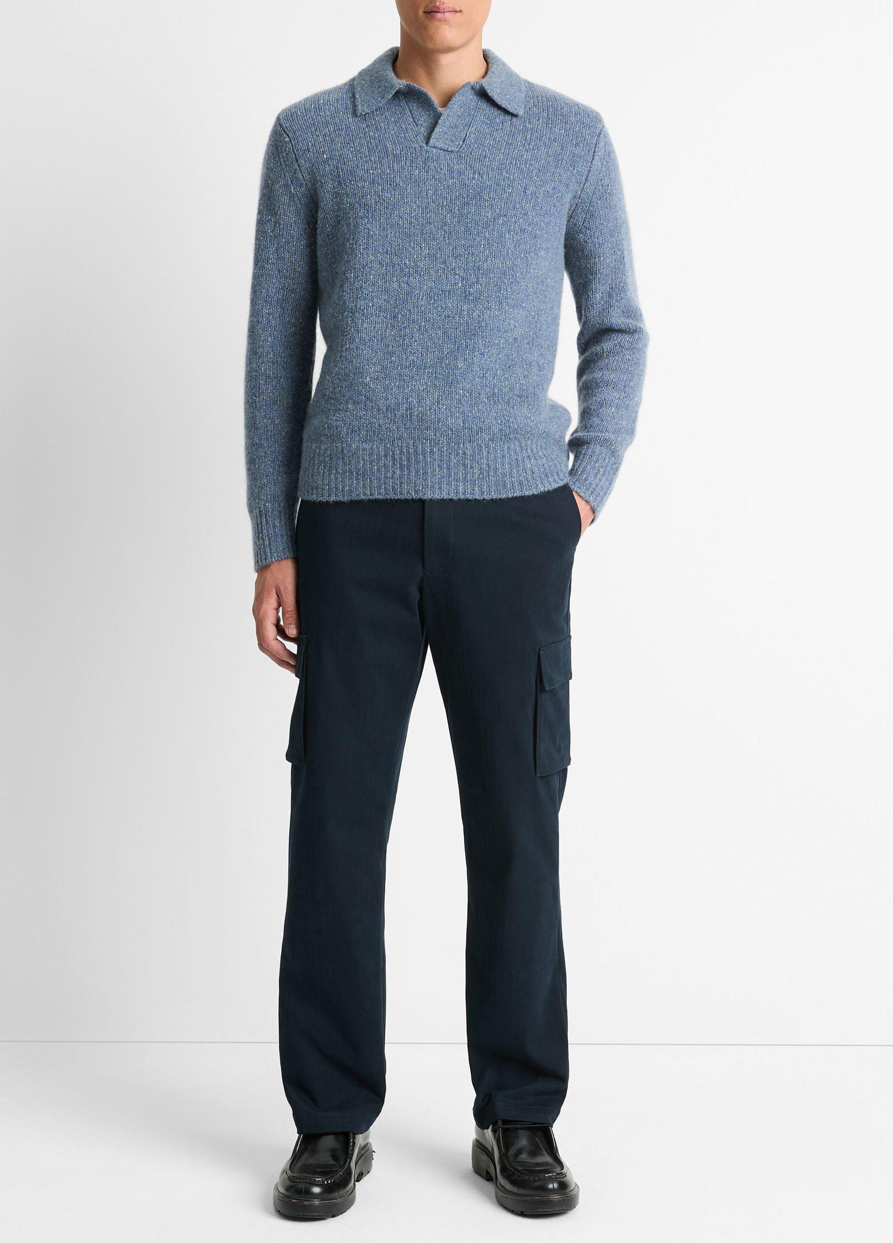 Cashmere Donegal Johnny-Collar Sweater Product Image
