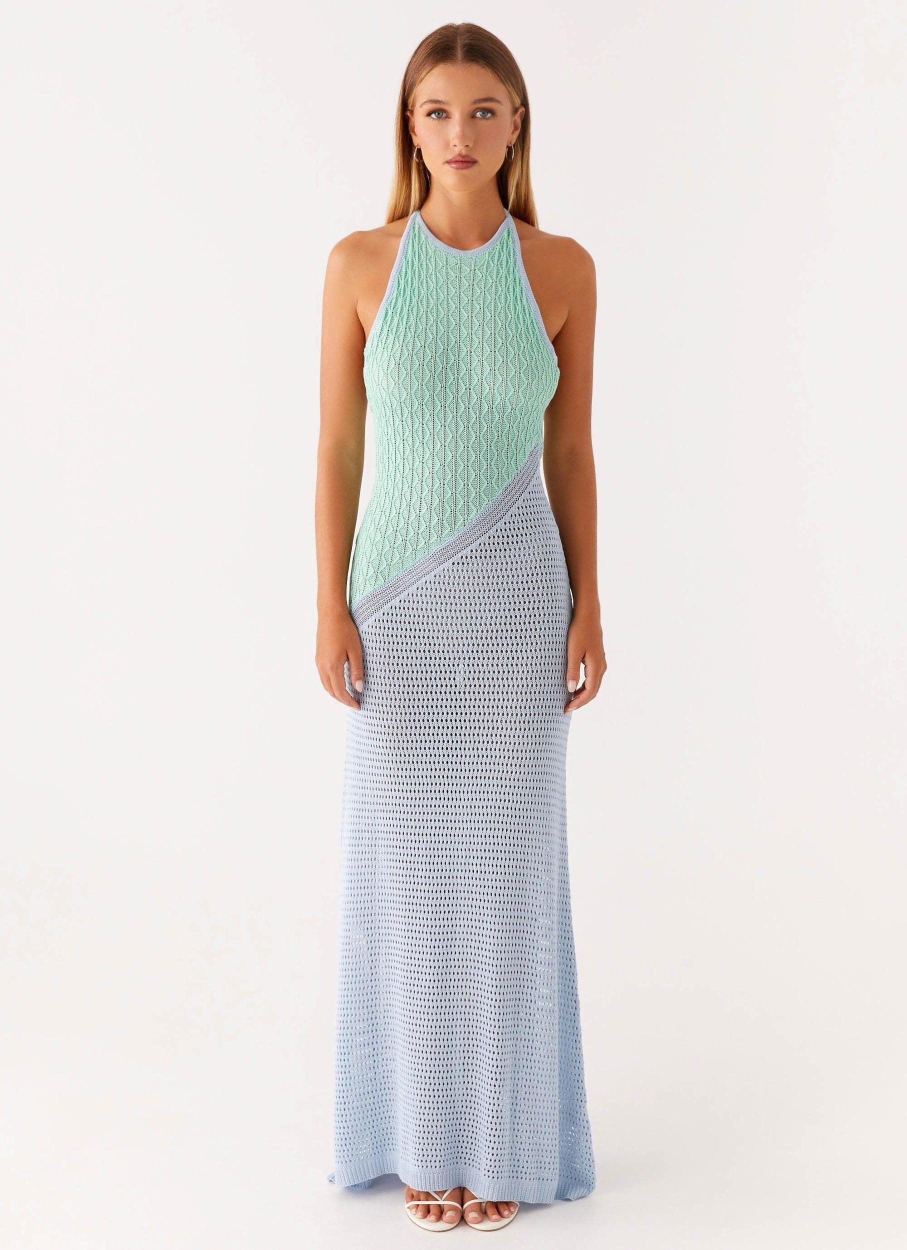 Caspa Crochet Maxi Dress - Multi Product Image