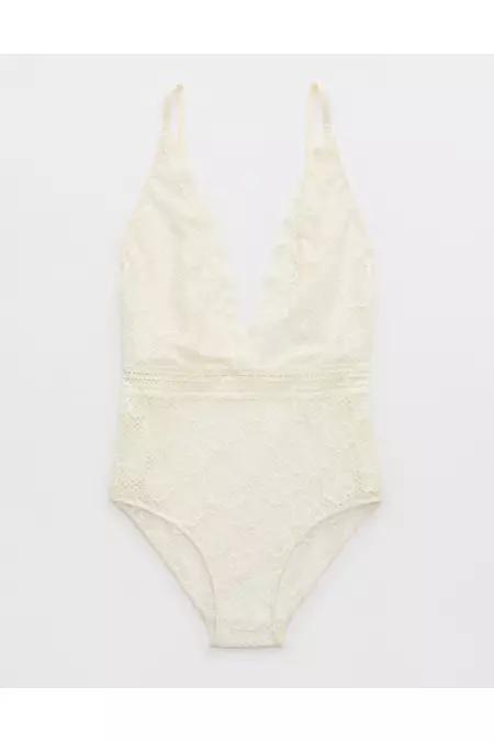 Show Off Beachside Lace Plunge Bodysuit Women's Product Image