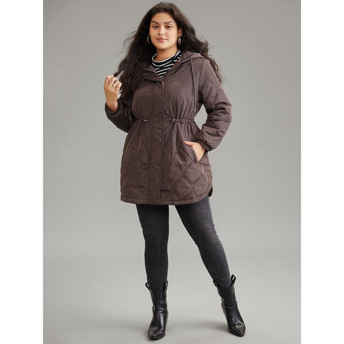 Plus Size Women Everyday Plain Lined No stretch 28/5X Pocket Casual Cotton Jackets BloomChic Product Image