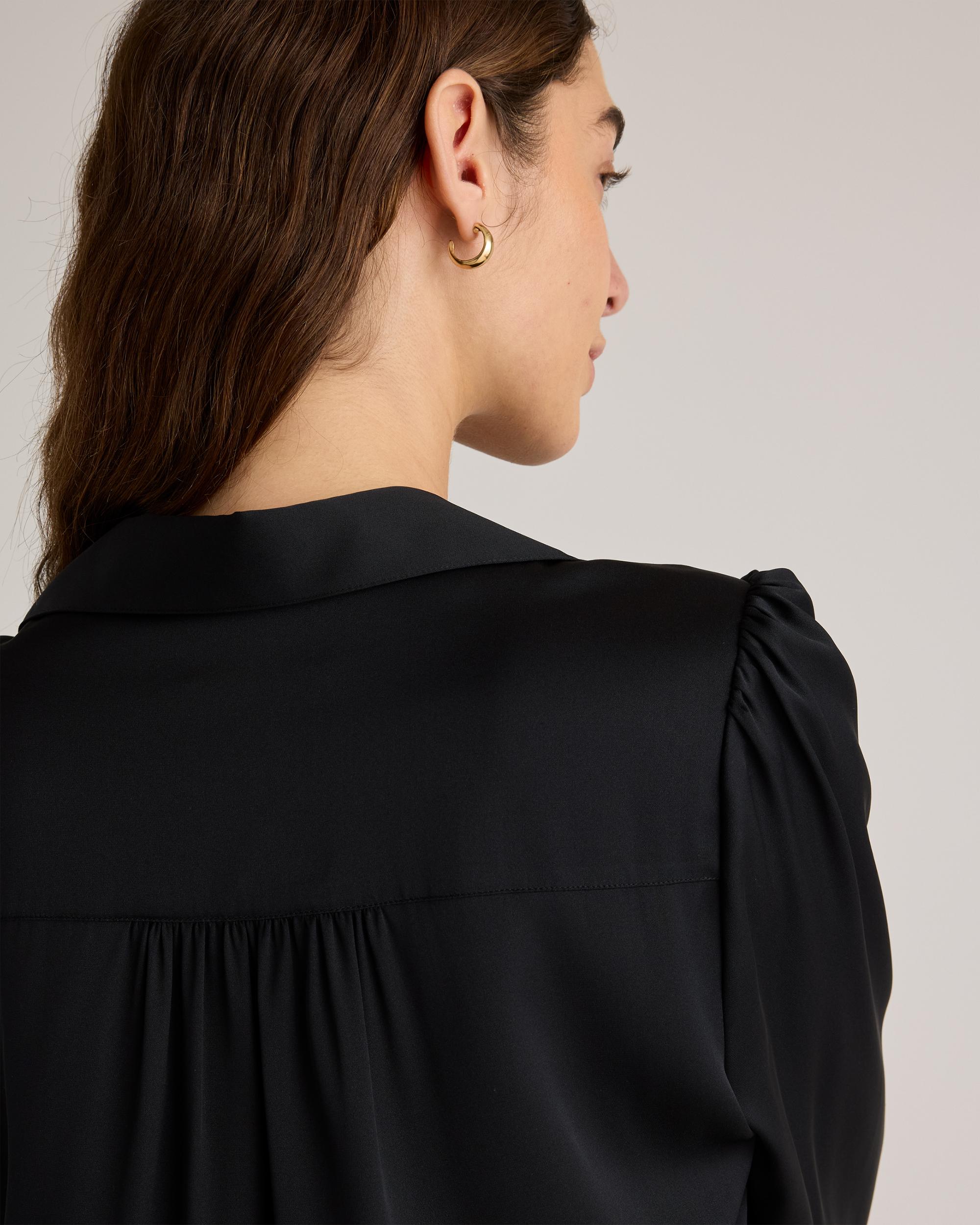Quince | Women's Washable Stretch Silk Split Neck Blouse Mulberry Silk Product Image