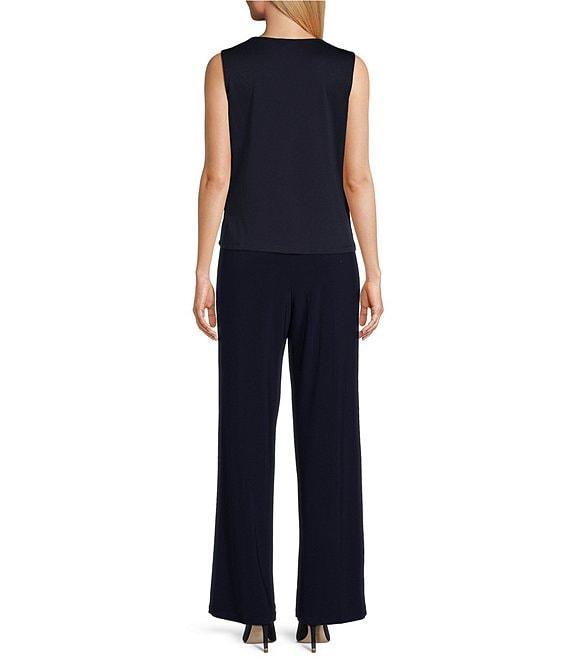 R & M Richards 3/4 Bell Sleeve Crew Neck Embroidered Sequin Lace 3-Piece Pant Set Product Image