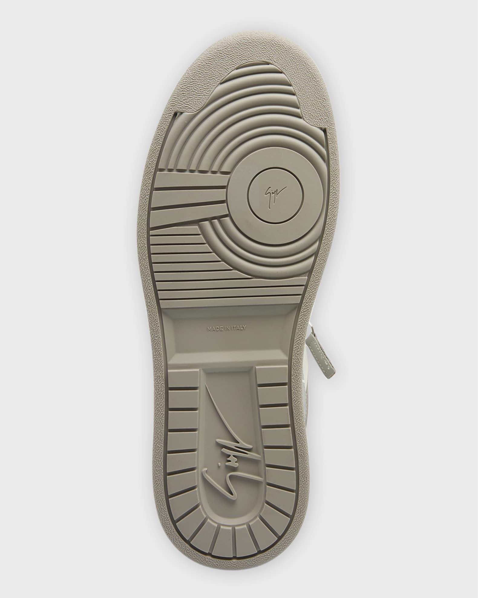 Men's Leather Low-Top Zip Sneakers Product Image