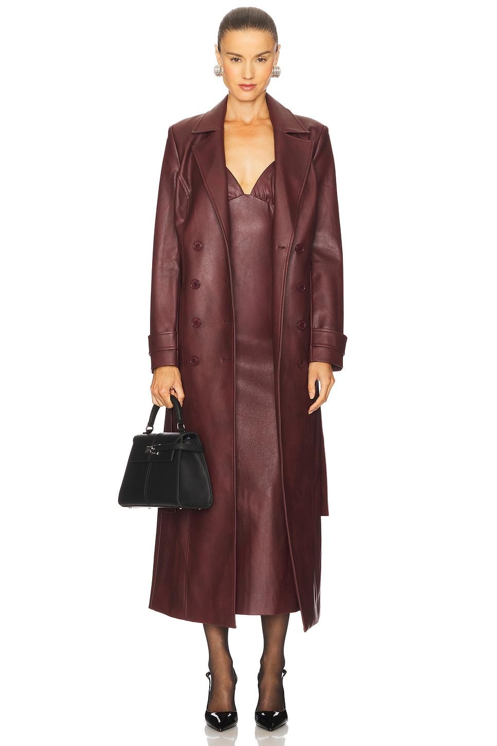 Faux Leather Longline Coat Bardot Product Image