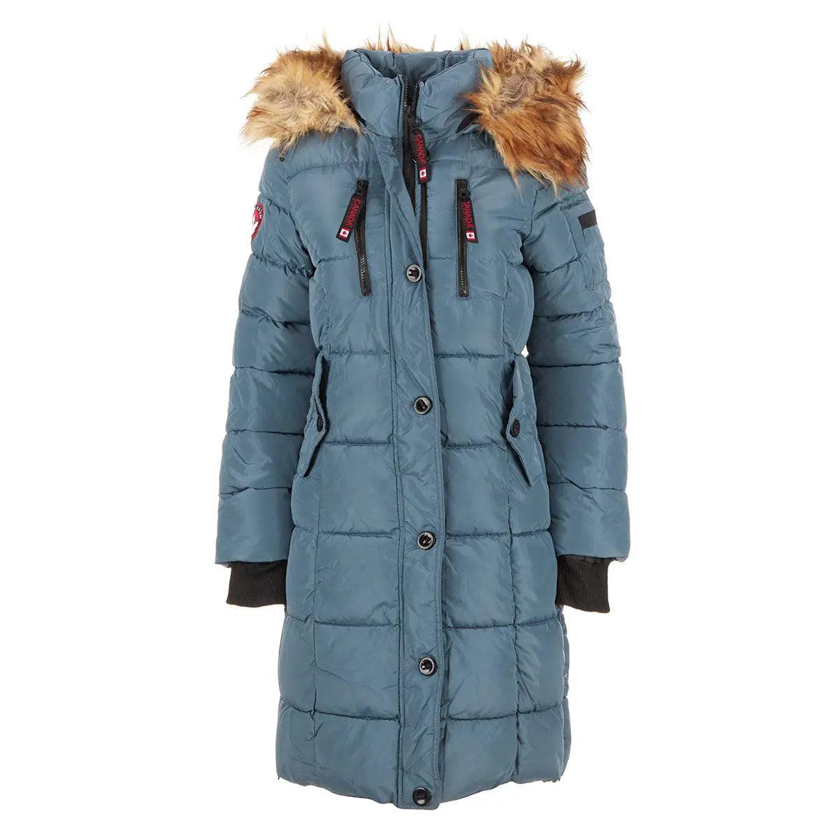 Canada Weather Gear Women's Long Puffer with Faux Fur Trim Hood Product Image