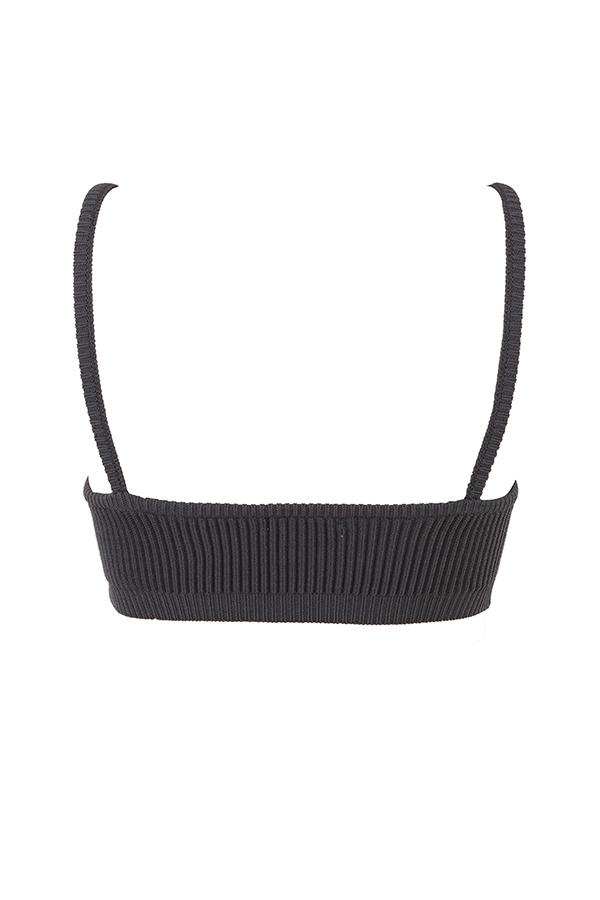 Mischa  dark grey ribbed knit bralette - sale Product Image