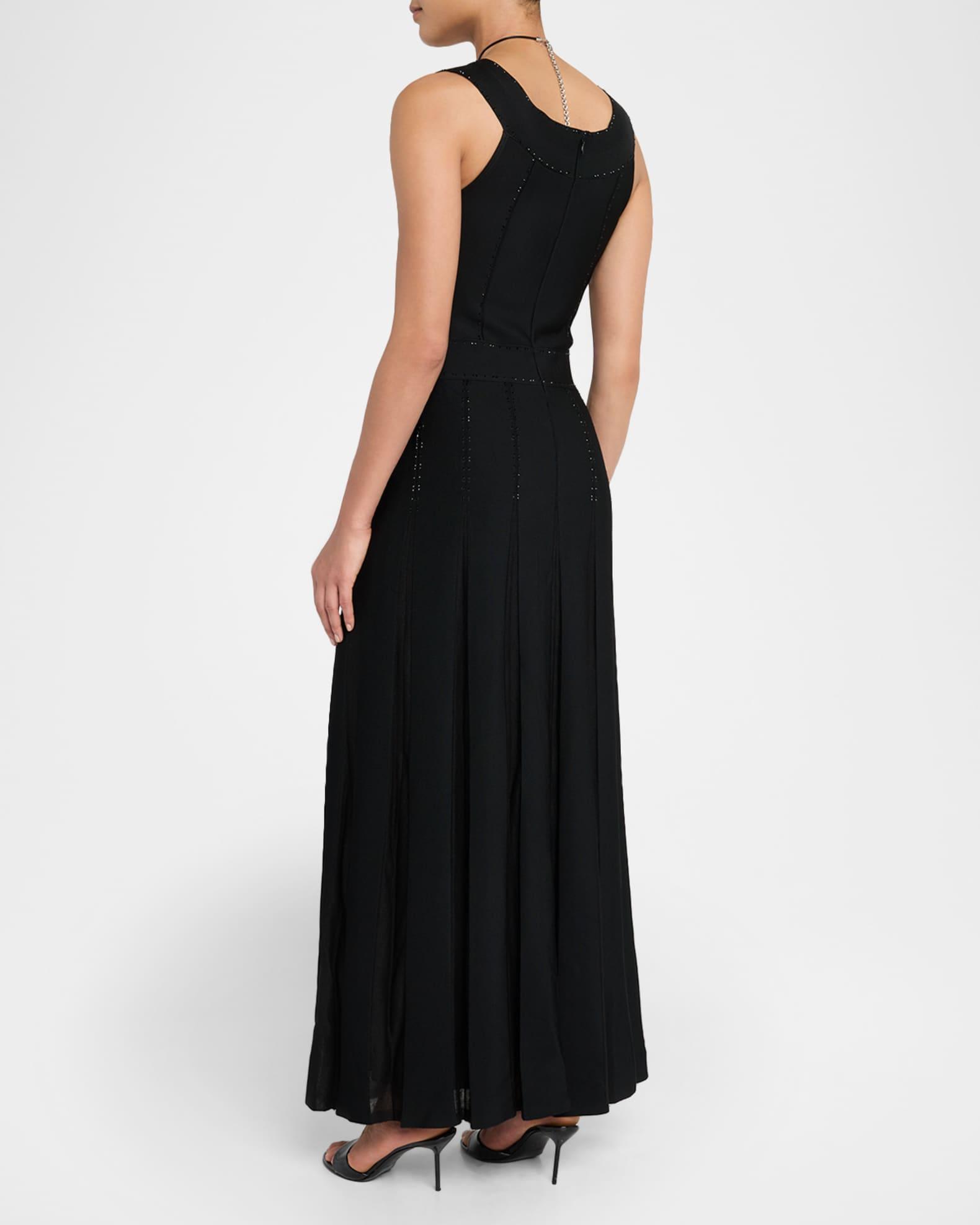 Embellished Pique Knit Flare Gown Product Image