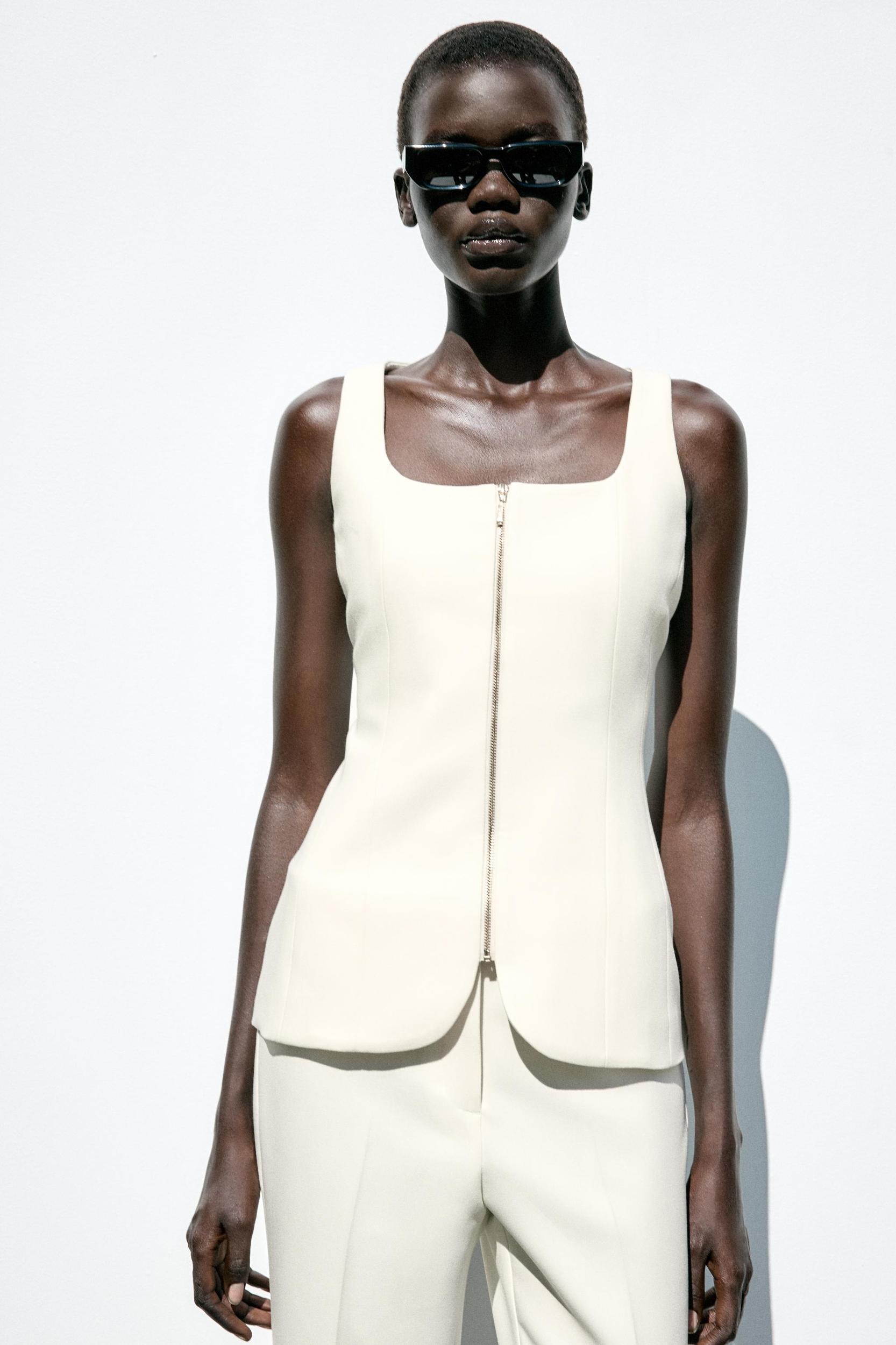 ZIPPER BUSTIER TOP Product Image