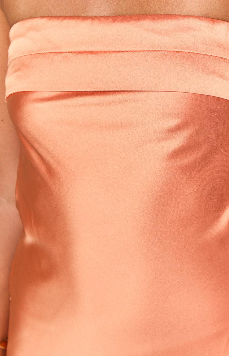 Annie Orange Strapless Mini Dress Product Image