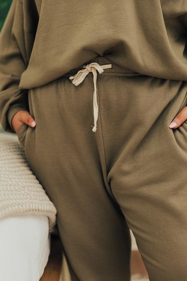 Down Time Joggers In Light Sage Curves Product Image