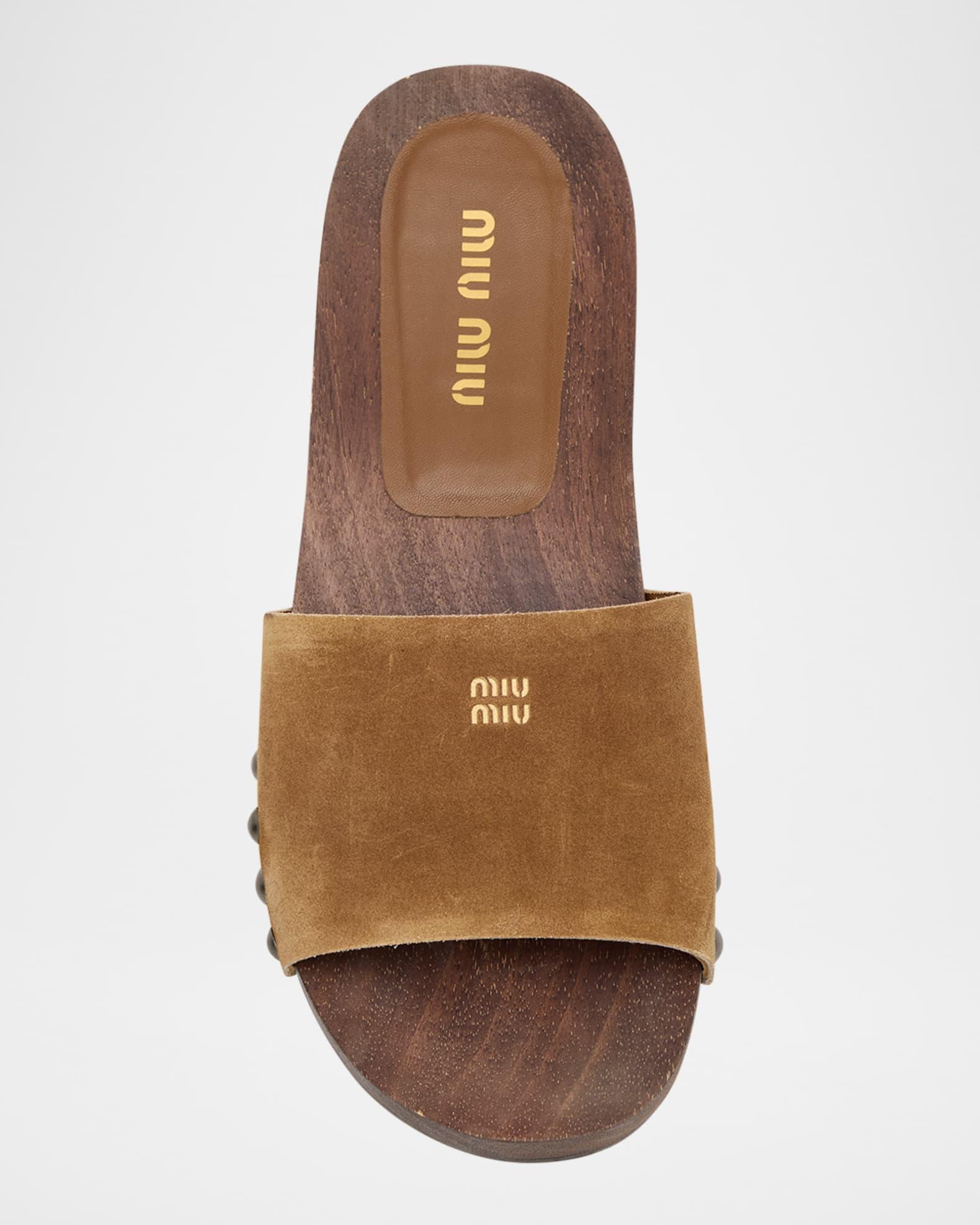 Suede Logo Slide Clogs Product Image