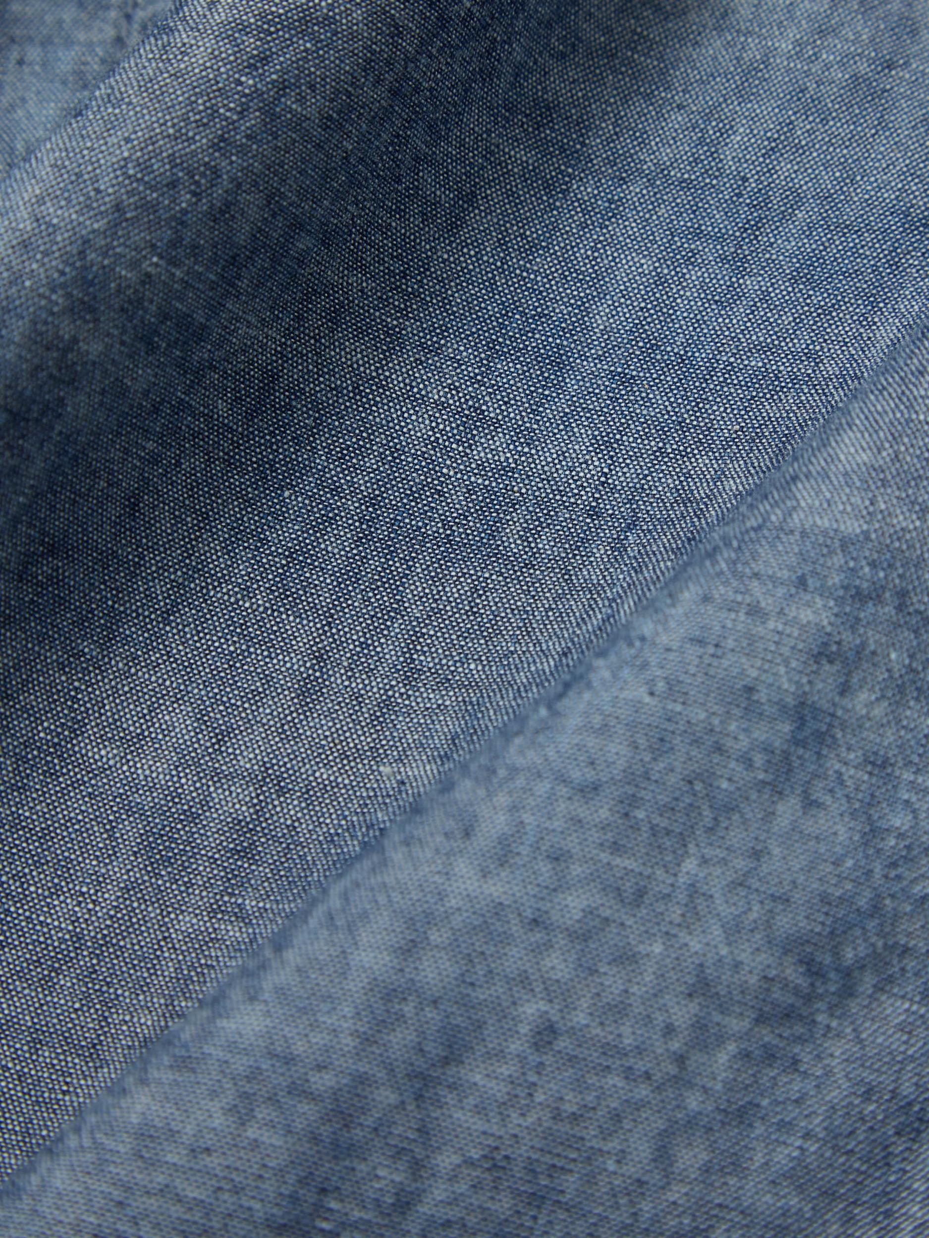 Indigo Chambray/Hickory Stripe Denim Patched Bakers Jacket Product Image