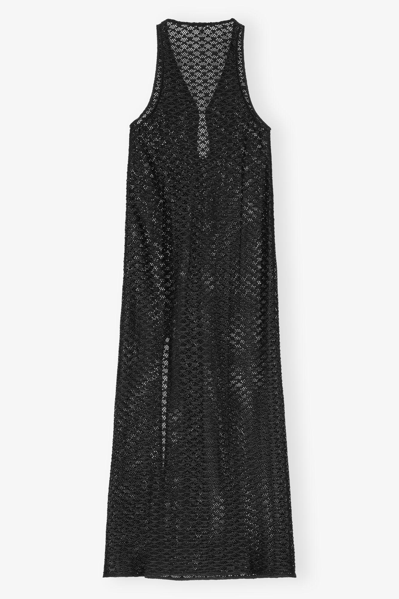 Black Mesh Lace Long Dress Product Image