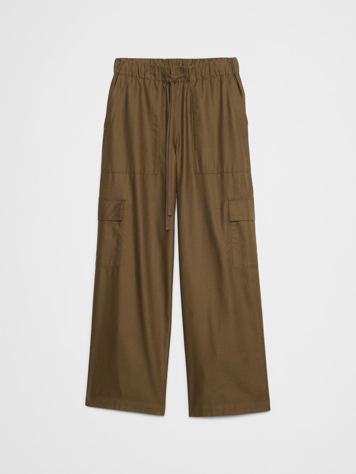 Wide-Leg High-Rise Cargo Pull-On Pant Product Image