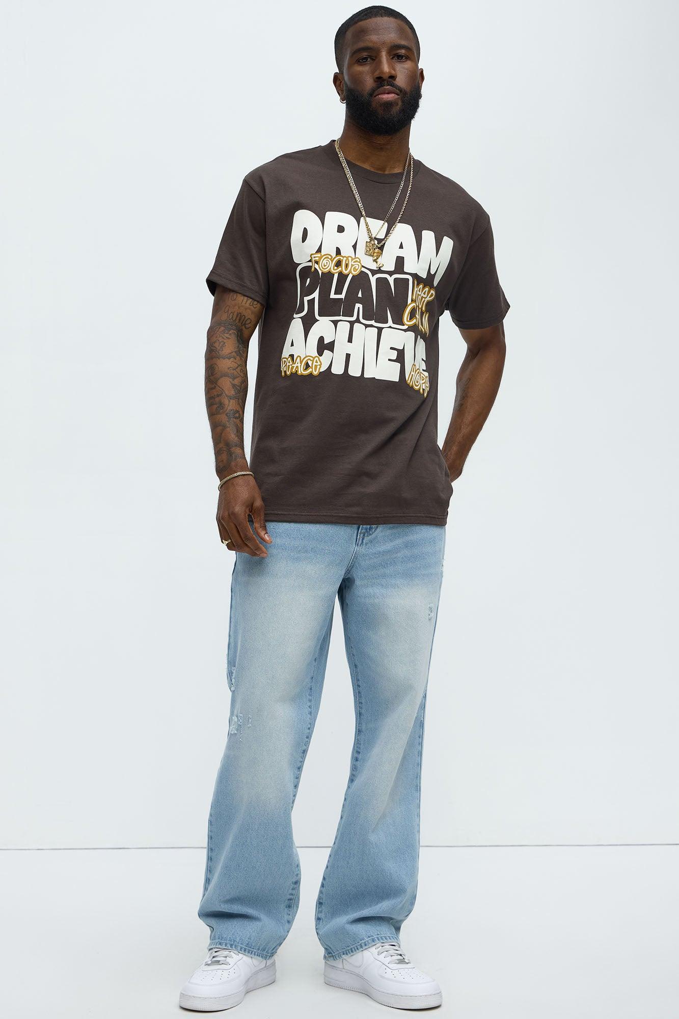Dream And Achieve Short Sleeve Tee - Brown Product Image