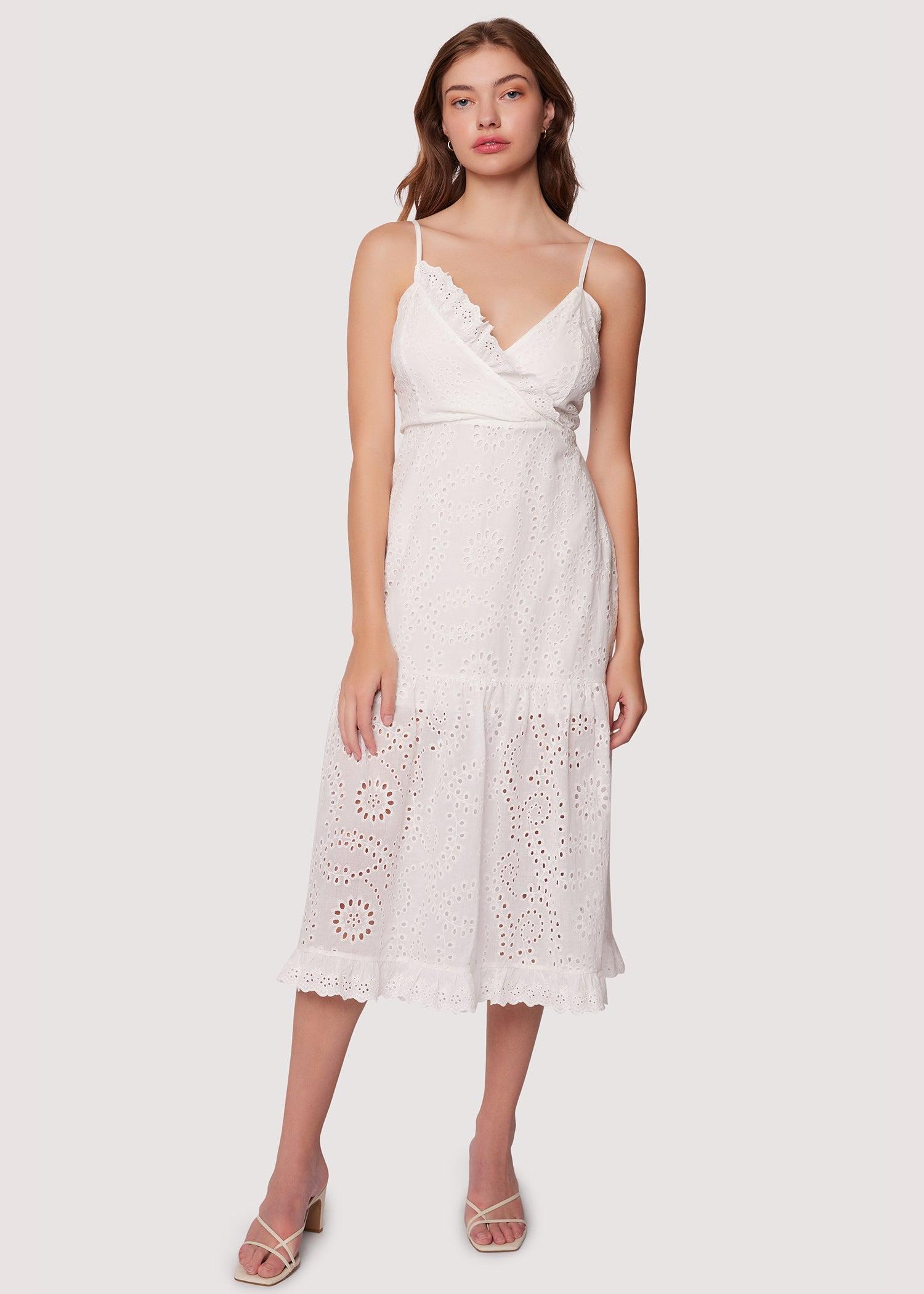 Lost + Wander | Petals of the Sky Midi Dress White FINAL SALE Product Image