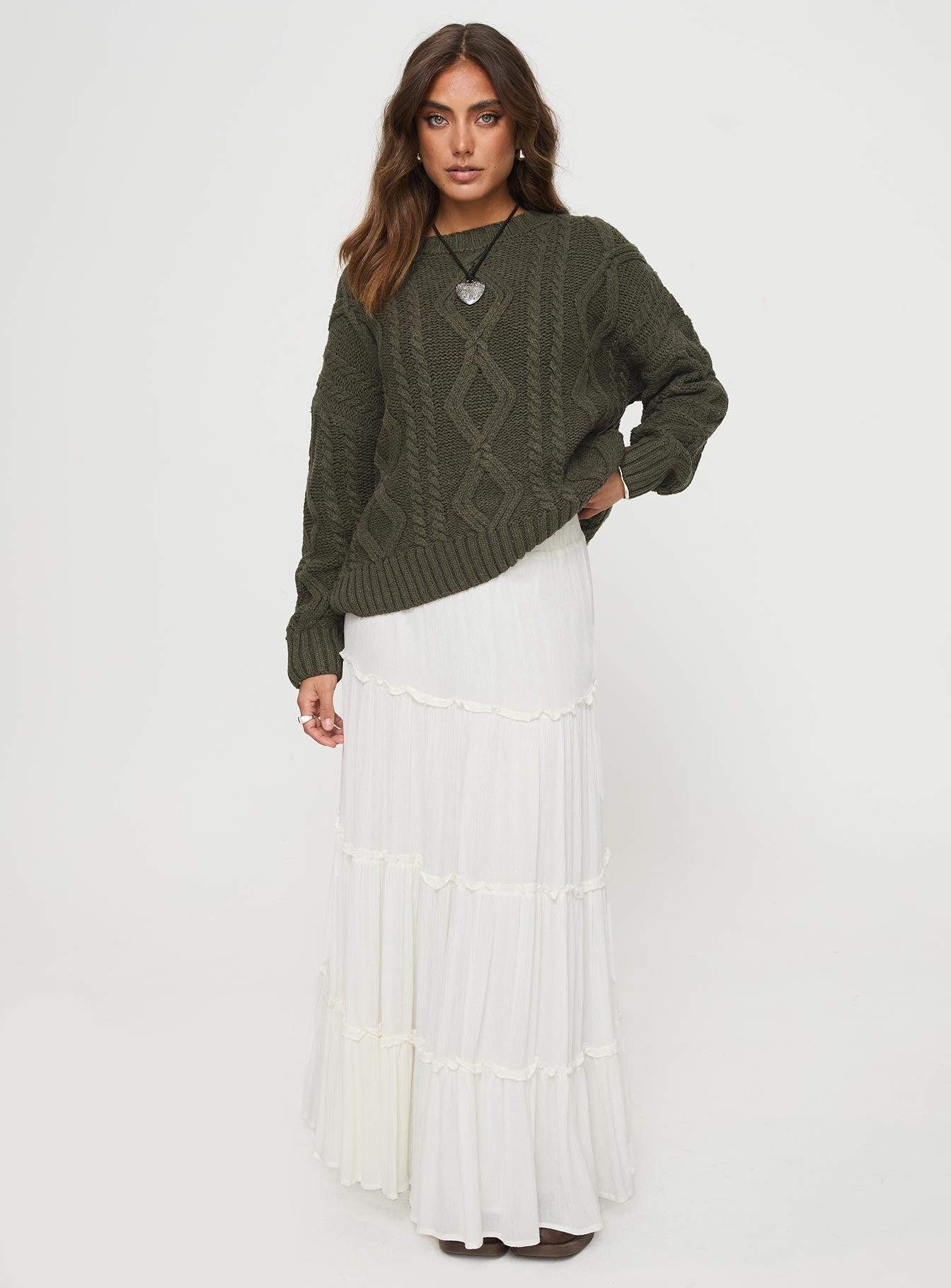 Anaya Oversized Sweater Olive Product Image