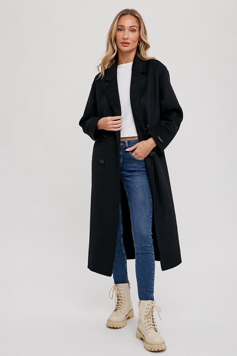Double Breasted Longline Coat Product Image